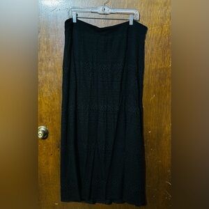 Lane Bryant Black Smocked A-line Maxi Skirt